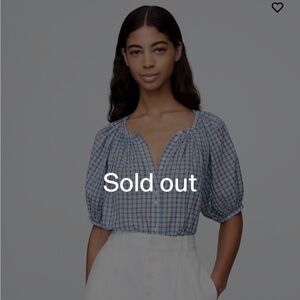 Gap X Doen Blue Gingham Women's Blouse
